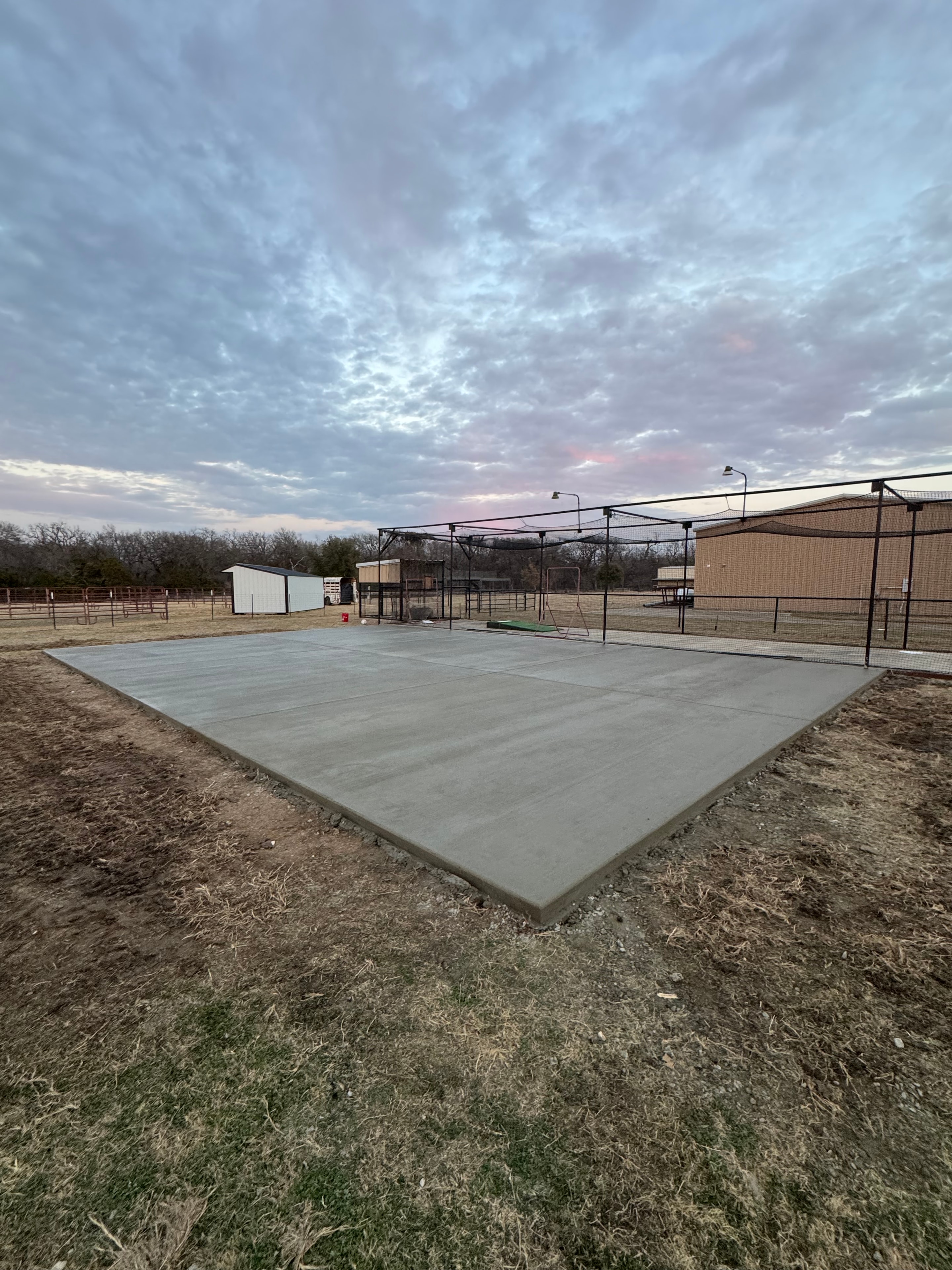 Finished concrete driveway